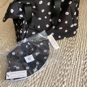 Alice + Olive Daisy Print Duffel & Bucket Hat